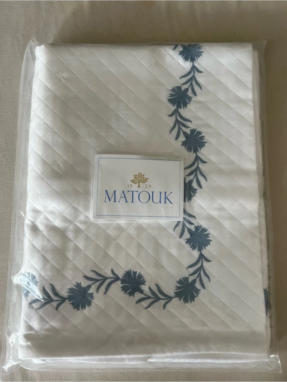 Matouk Daphne Matelassé King Sham in Hazy Blue